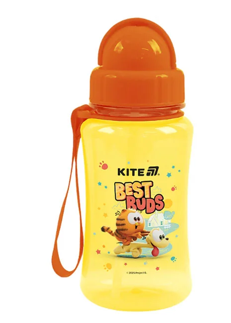 Пляшка для води 350 мл "Garfield" з трубочкою Kite