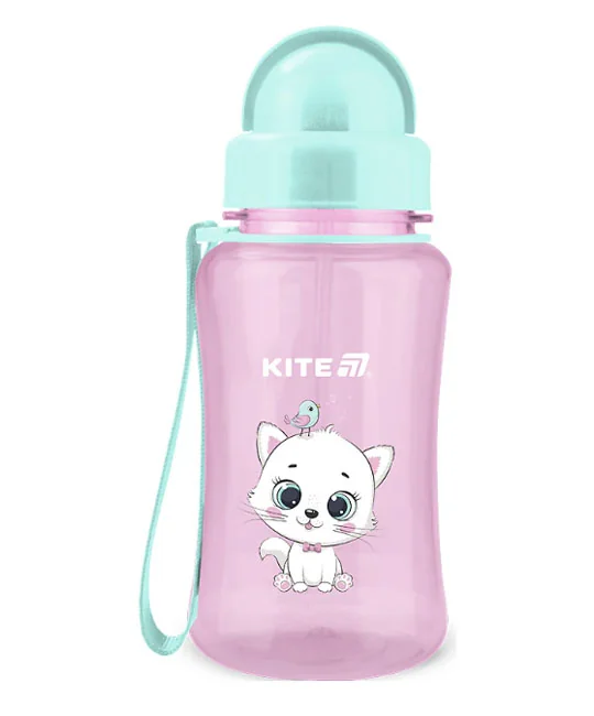 Пляшка для води 350 мл "Kitty" з трубочкою Kite