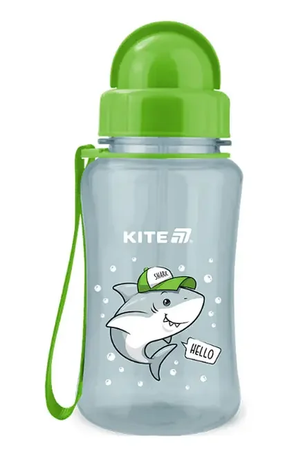 Пляшка для води 350 мл "Shark" з трубочкою Kite