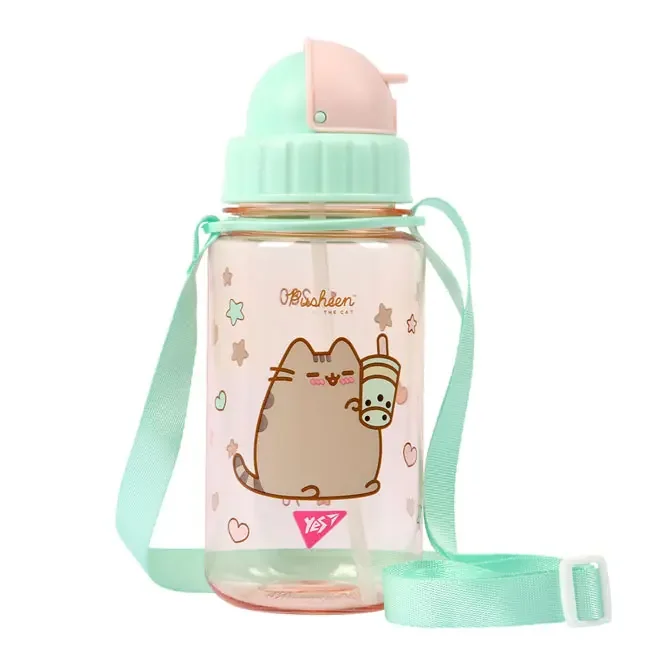 Пляшка для води 360 мл "Pusheen " з трубочкою Yes