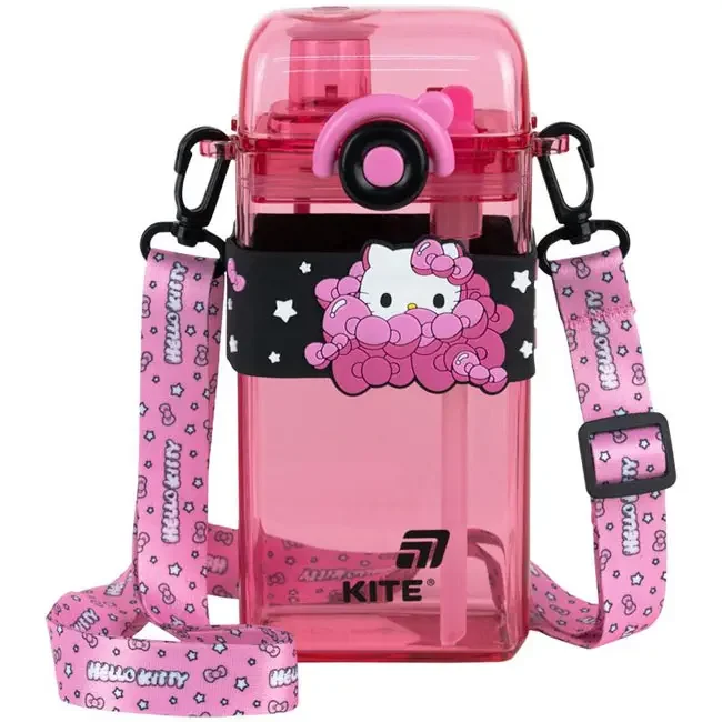 Пляшка для води 500 мл "Hello Kitty" із трубочкою Kite