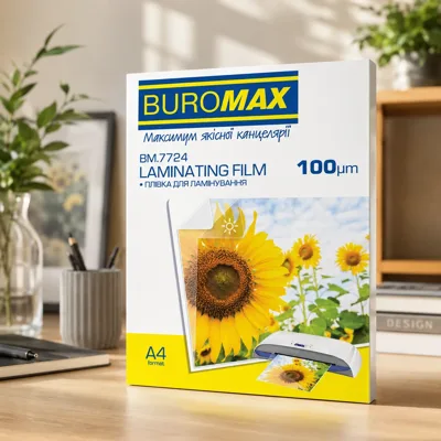 Плівка для ламінування А4 BUROMAX (100mic,100шт.) (BM.7724) 100 mic. A4