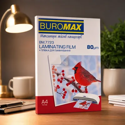Плівка для ламінування А4 BUROMAX (80mic,100шт.) (BM.7723) 80 mic. A4