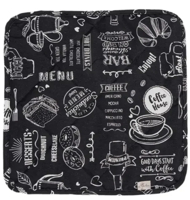 Подушка декоративна на табурет 35*35 см "Breakfast" black Прованс — фото 2