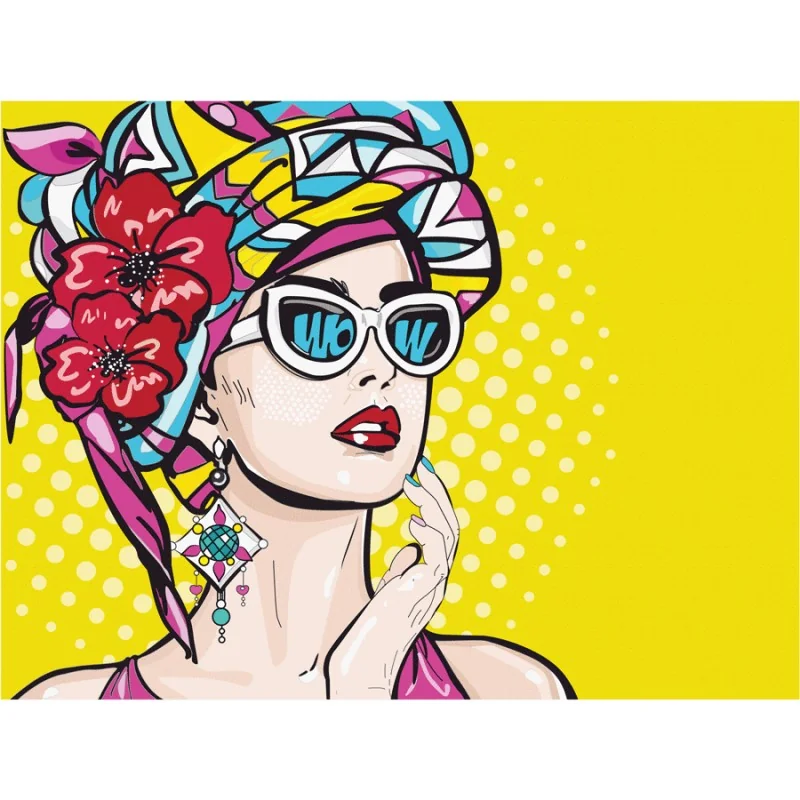 Полотно на картоні з контуром, 30*40см, "Pop Art WOW", акрил, бавовна, Rosa Start