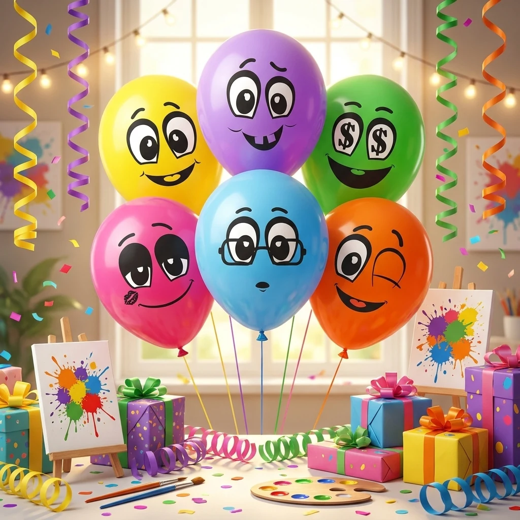 Повітряна куля латексна 30см Smiley colors Art Show
