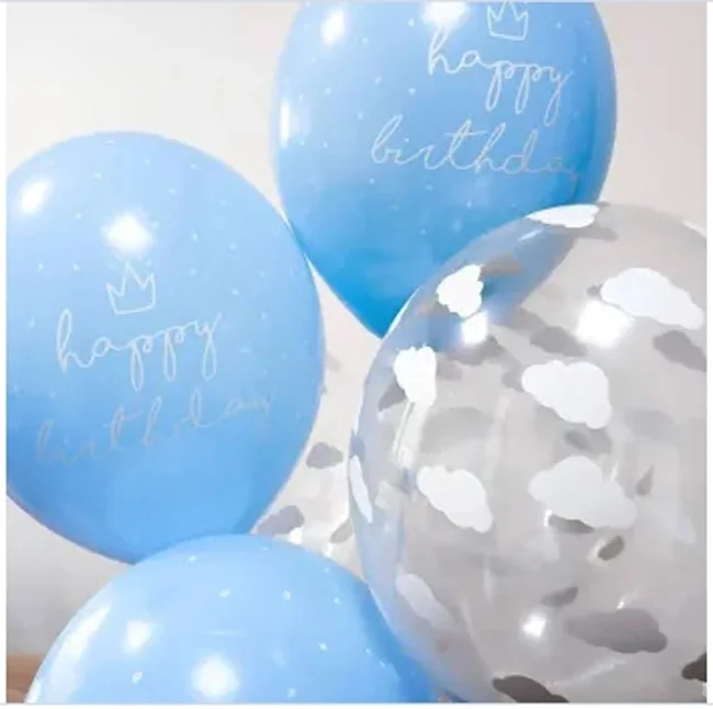 Повітряні кульки "Happy Birthday" 30 см PartyDeco — фото 2