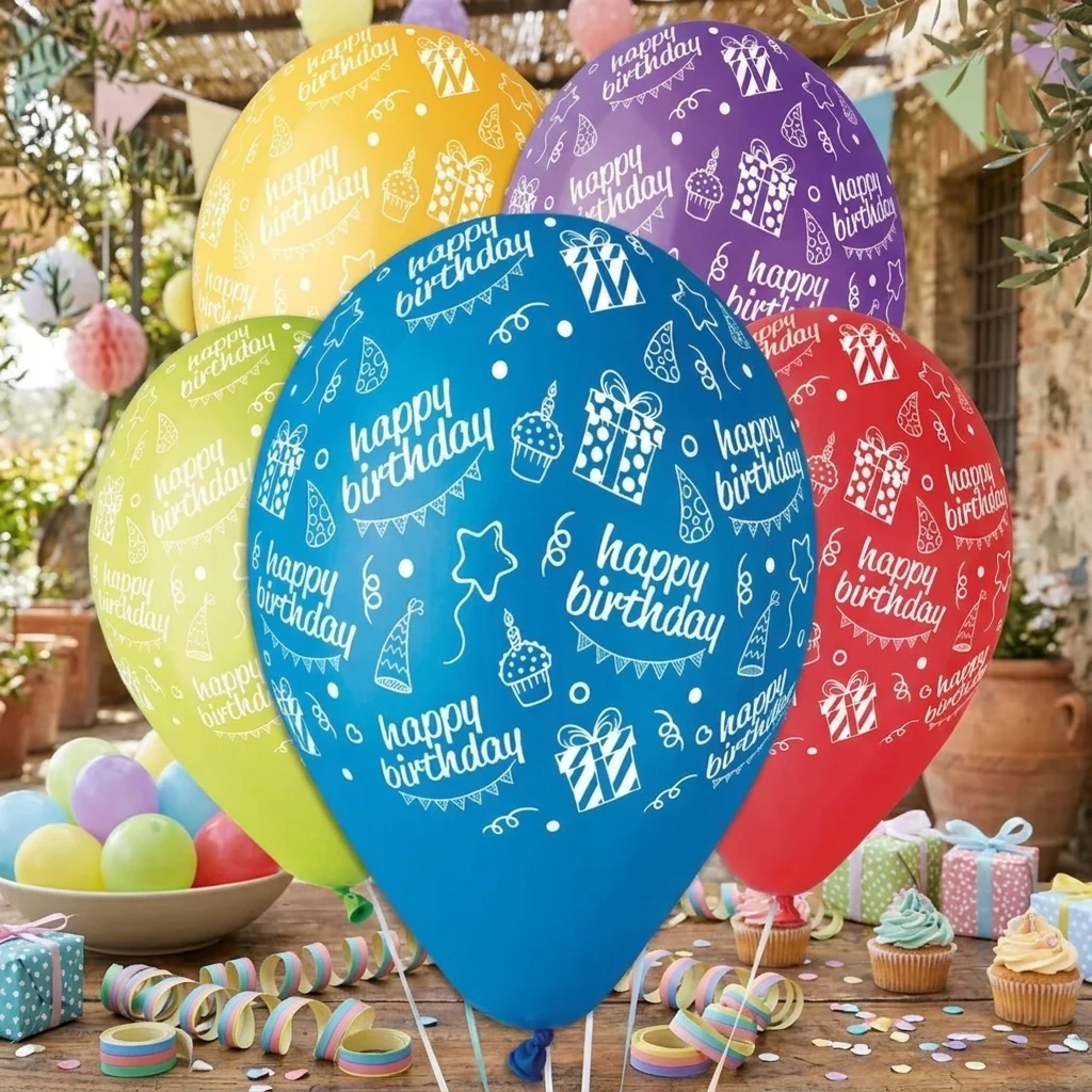 Повітряні кульки "Happy Birthday"Подарунки" 30 см Gemar Італія