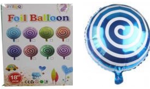 Повітряна куля фольгована 45см Цукерка-льодяник 1220 — фото 2