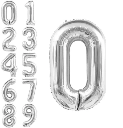 Повітряна куля фольгована 80см Цифри 7 срібні С80/1214-10 — фото 2
