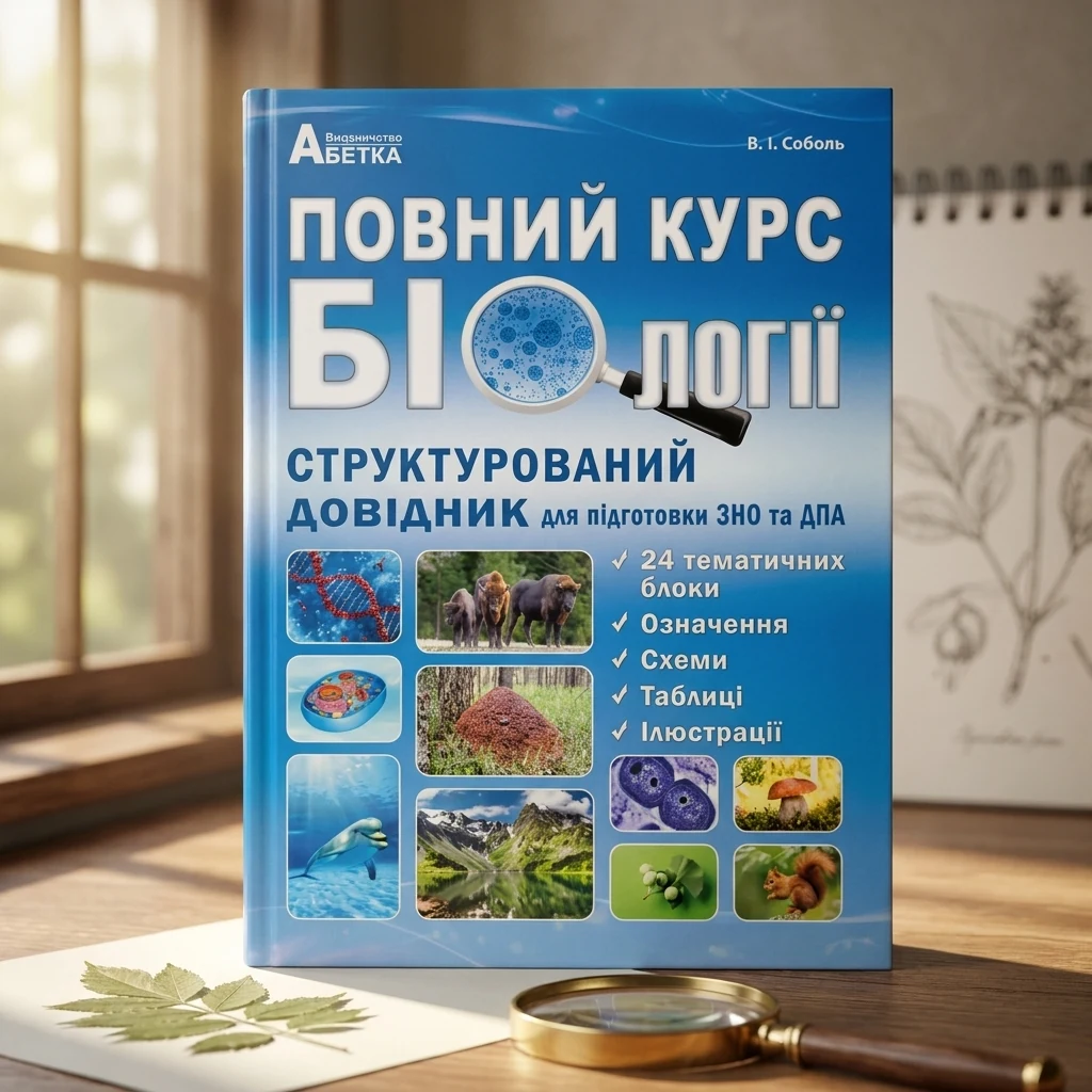 Повний курс. Біологія. Структурований довідник. для підготовки ЗНО та ДПА — В. Соболь