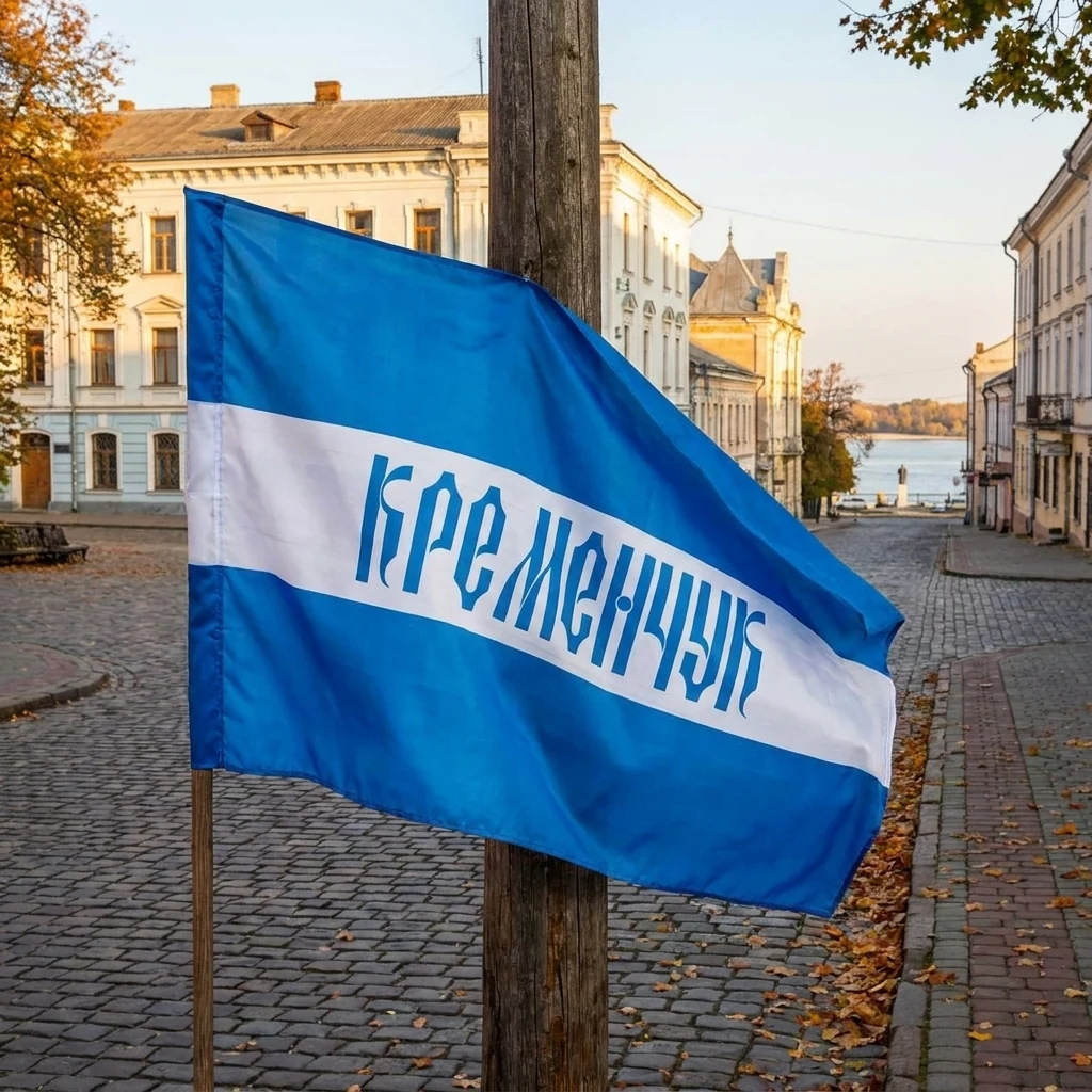Прапор Кременчук 90х120см з написом