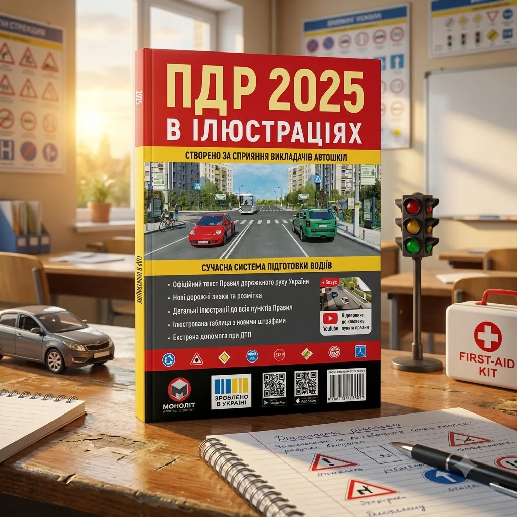 Правила дорожнього руху України 2025 ПДР 2025 України. Ілюстрований навчальний посібник великий українською мовою