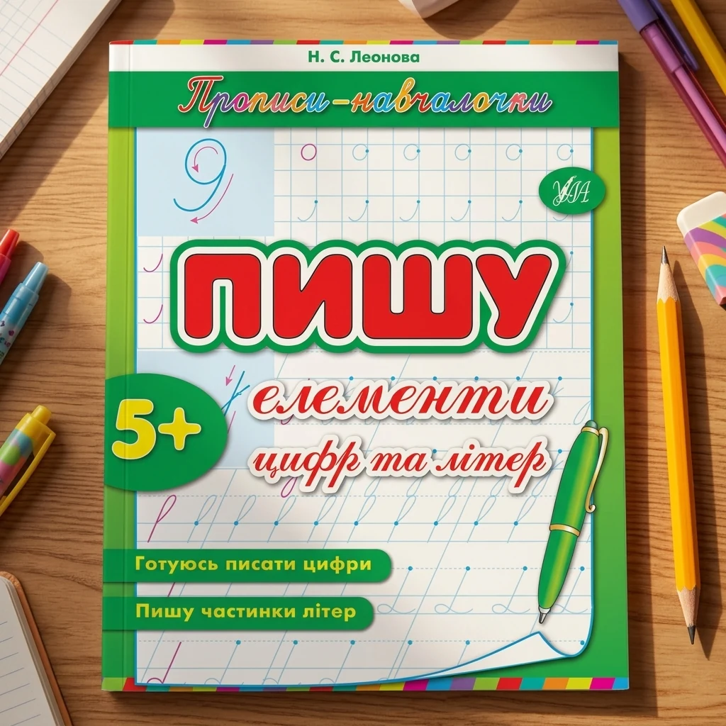 Прописи-навчалочки.Пишу елементи цифр та літер. 5+ Ула
