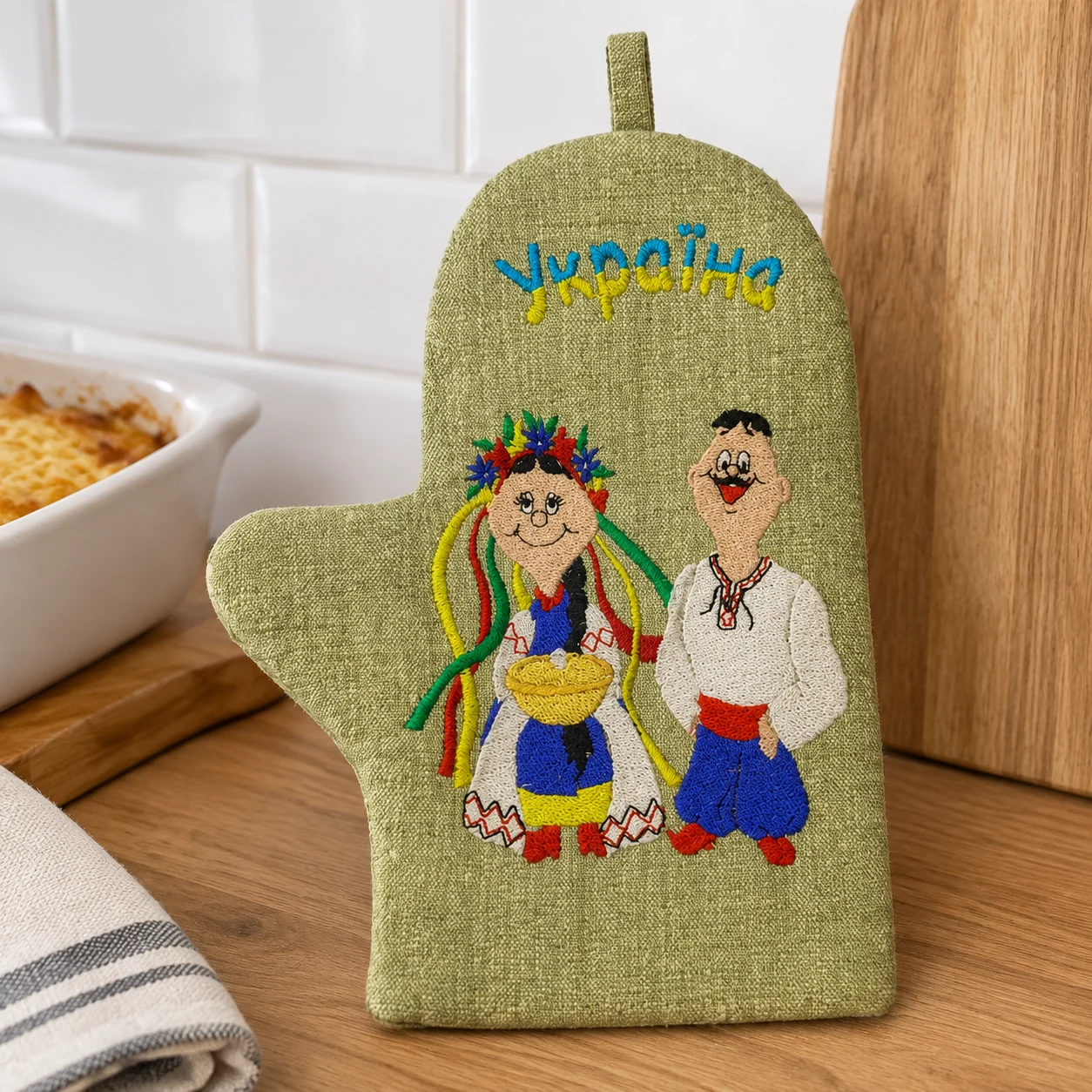 Прихватка льон Рукавичка 25*25см
