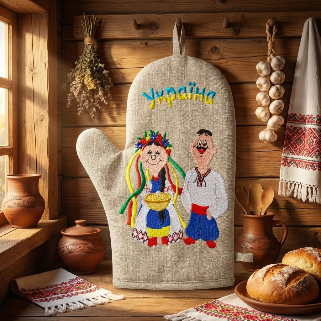 Прихватка льон Рукавичка 25*25см