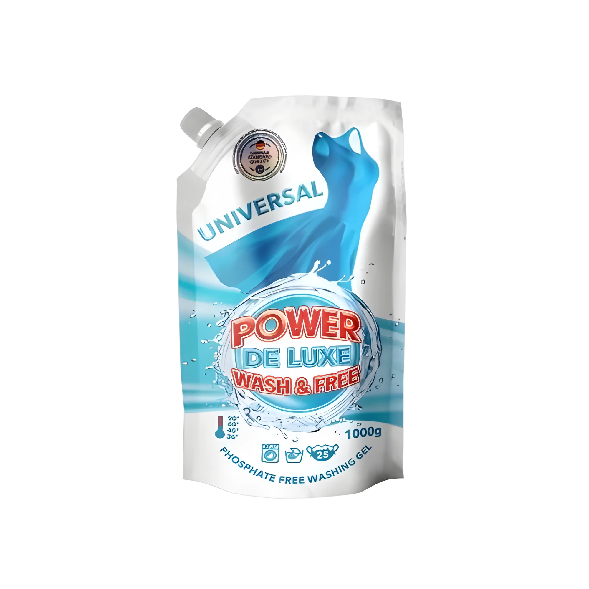 PW DE LUXE Гель для прання универсальний 1л (DOYPACK)