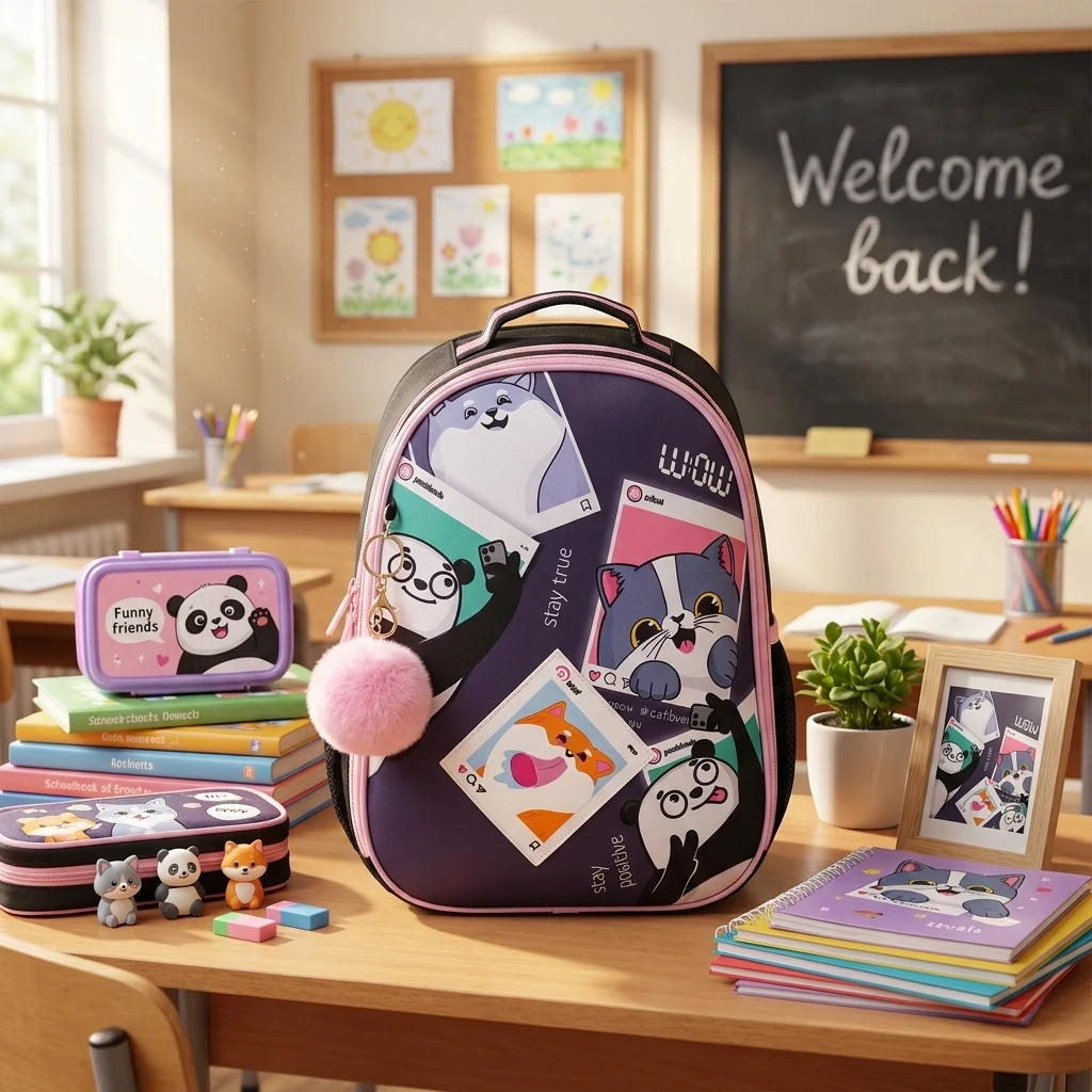 Ранець SchoolCase Mini 2 відділення 35х27х16см поліестер Funny friends 2407C