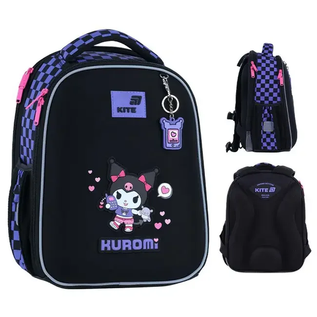 Ранець шкільний "Kuromi" Kite HK26-555S-3 чорний — фото 2