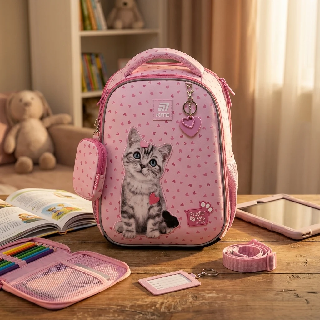 Ранець шкільний "Studio Pets" Kite SP25-555S-1 рожевий