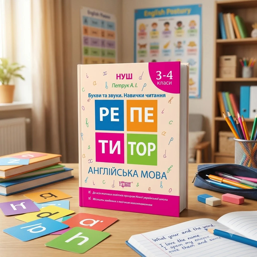 Репетитор. Англійська мова. 3-4кл. Букви та звуки. Навички читання