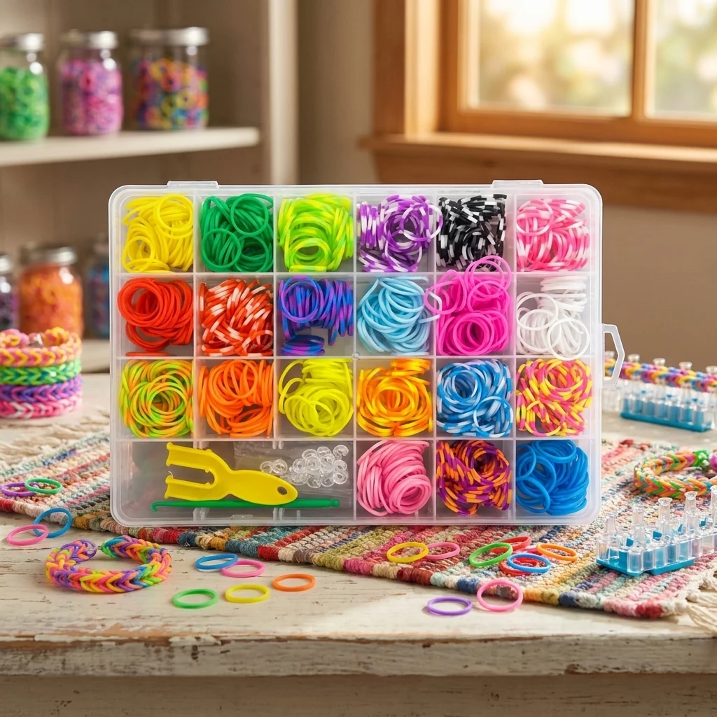 Резиночки для плетіння "Rainbow Loom" 850шт. пл.бокс