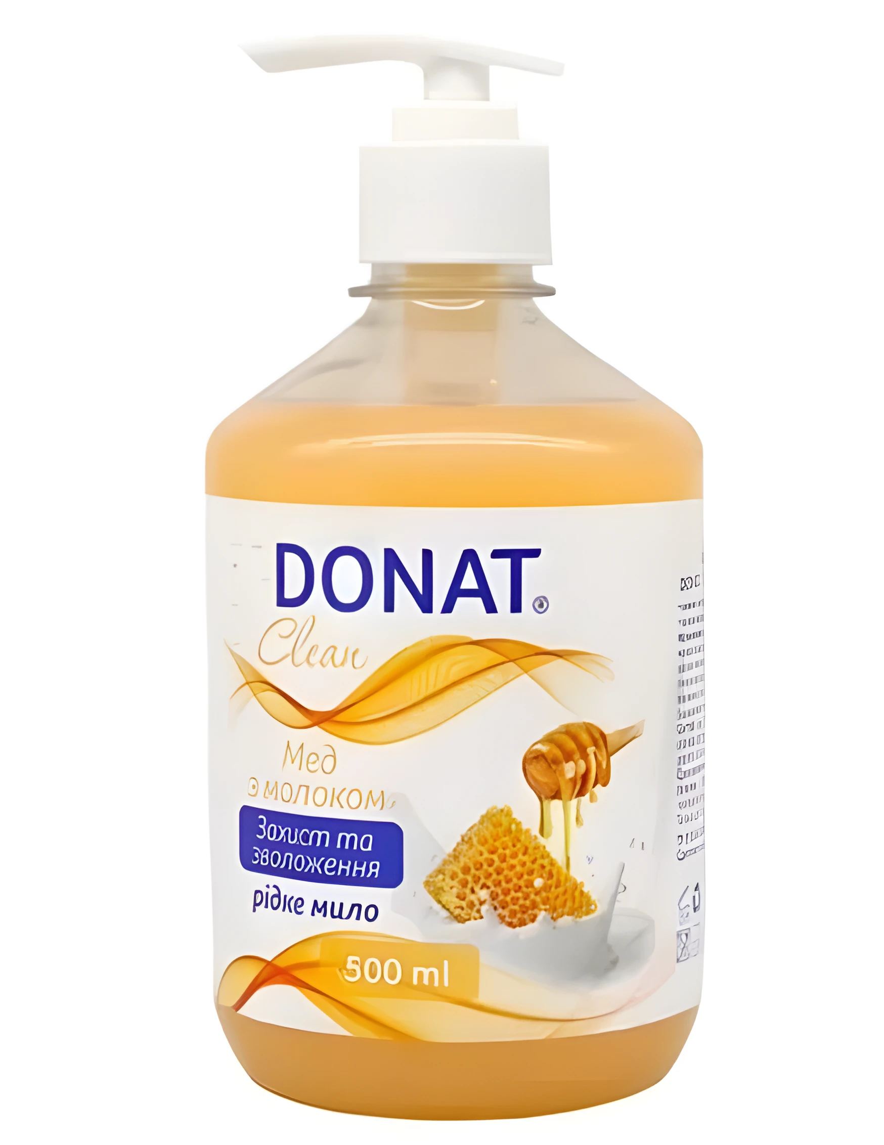 Рідке мило Мед з молоком Donat Clean 0,5л дозатор — Краса та здоров'я