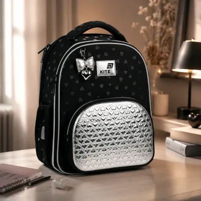 Рюкзак Kite Education каркасний 556 Black&Silver K26-556M-2 K26-556M-2