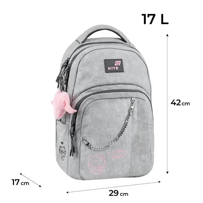 Рюкзак шкільний "Education"Hello Kitty" Kite HK26-2578M сірий — фото 2