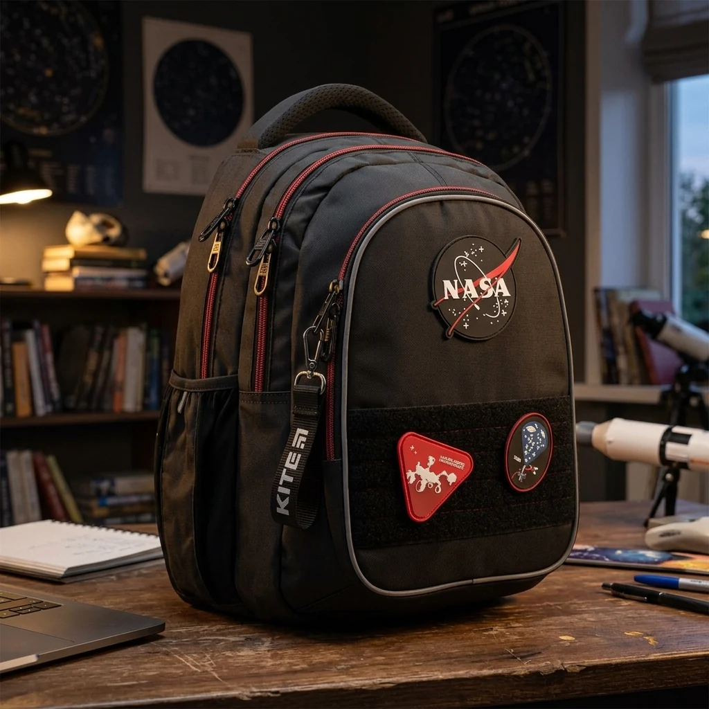 Рюкзак шкільний "Education"NASA" Kite NS22-8001M чорний