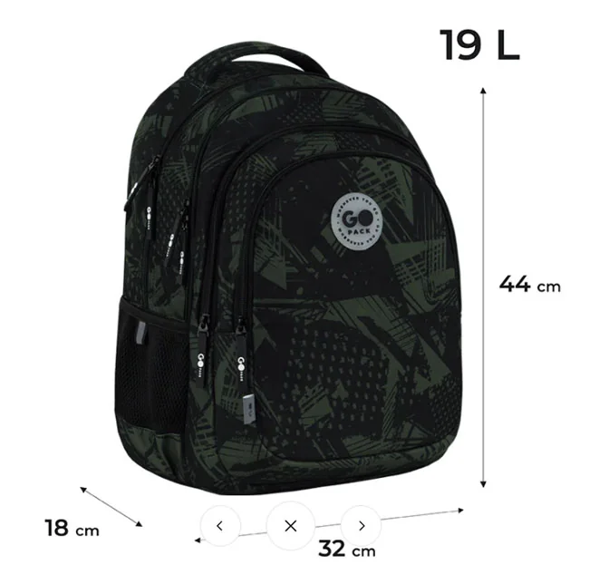 Рюкзак шкільний GoPack "Khaki" GO26-162L-3 чорний — фото 3