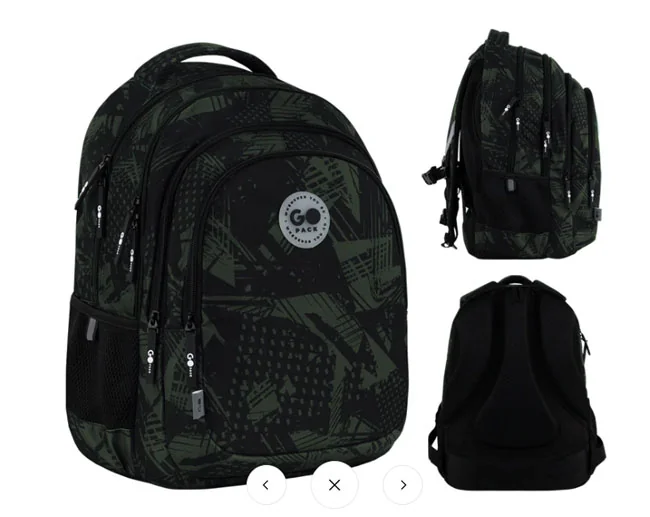 Рюкзак шкільний GoPack "Khaki" GO26-162L-3 чорний — фото 2