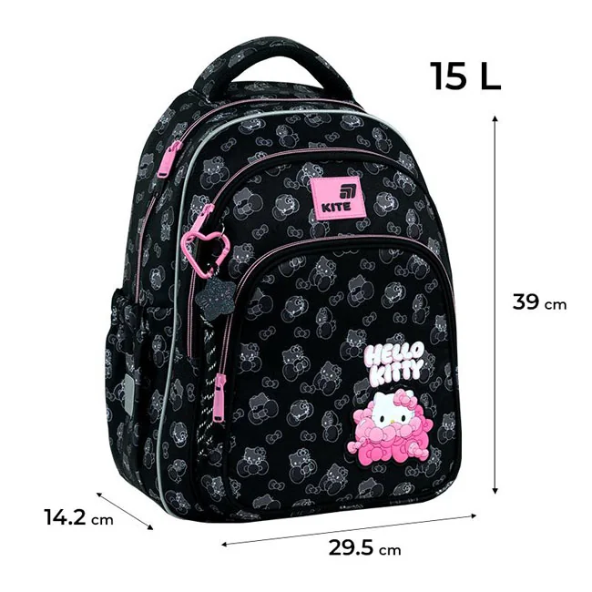 Рюкзак шкільний "Hello Kitty" Kite HK26-763M чорний — фото 3