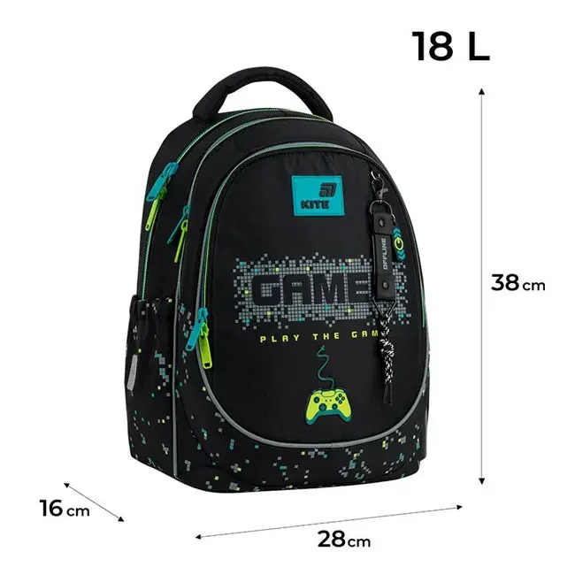 Рюкзак шкільний "Play the Game" Kite K26-700M-4 чорний — фото 3