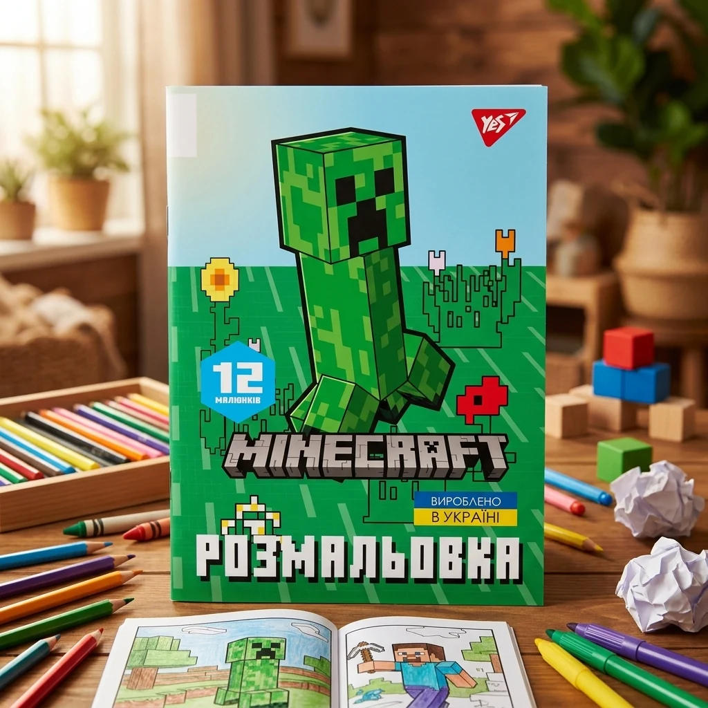 Розмальовка А4 12 сторінок "Minecraft" Yes