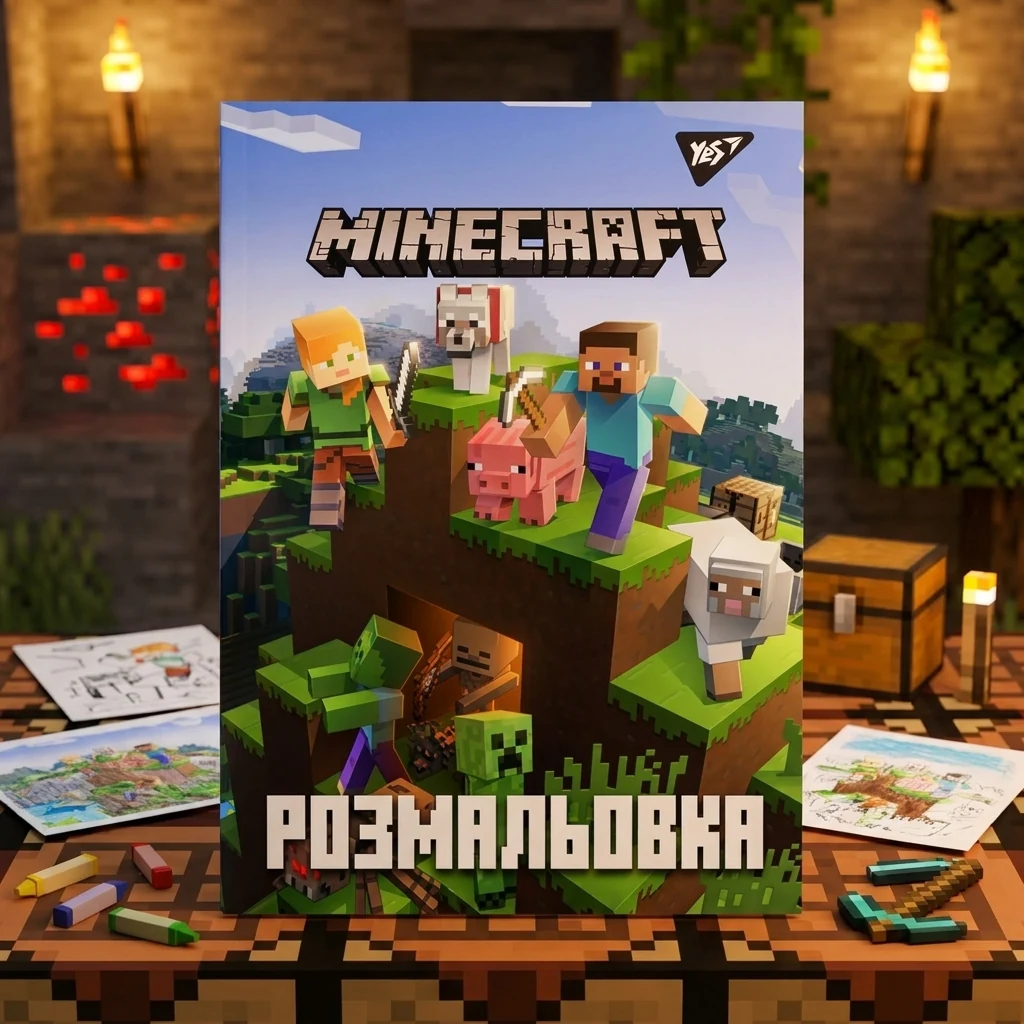 Розмальовка А4 12 сторінок "Minecraft" Yes