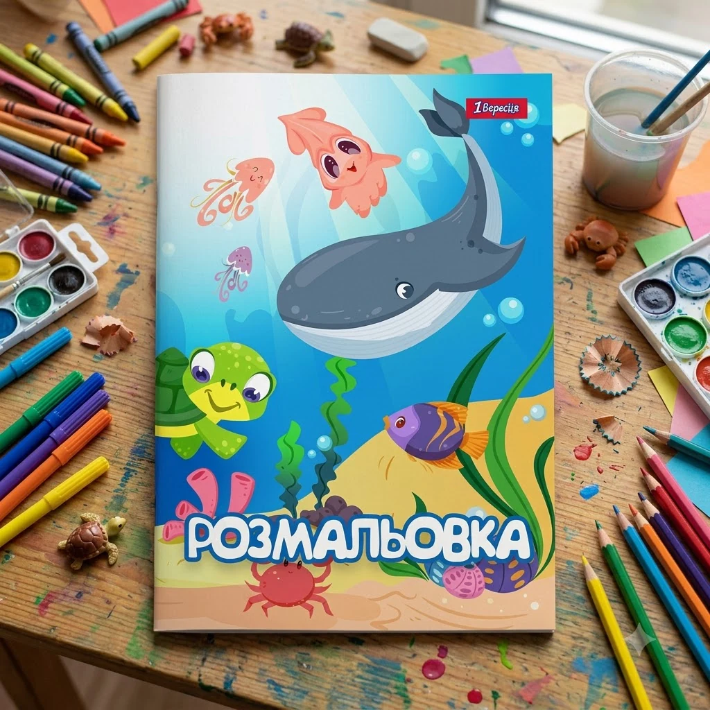Розмальовка А4 12 сторінок "Підводний світ"