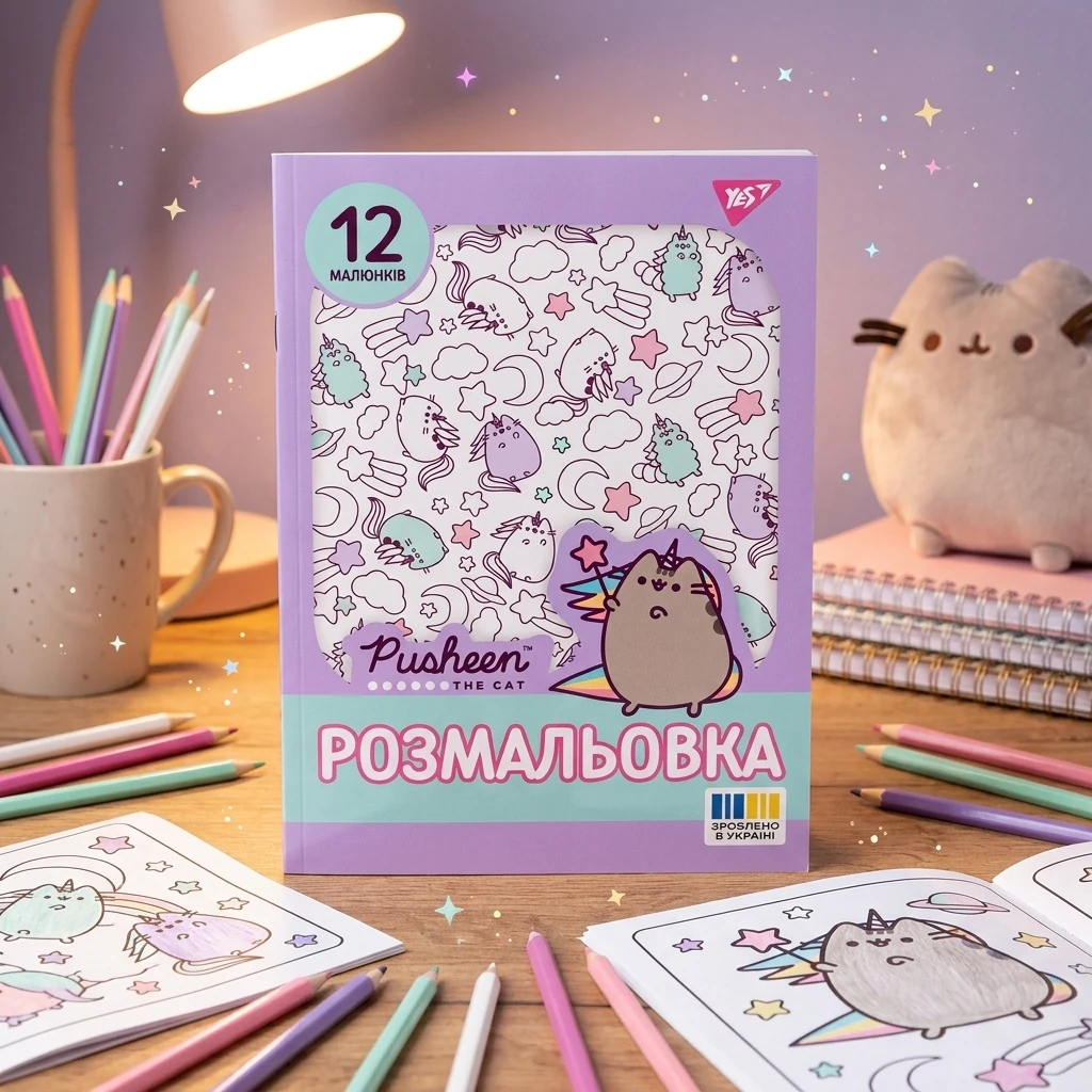 Розмальовка А4 12 сторінок "Pusheen" Yes
