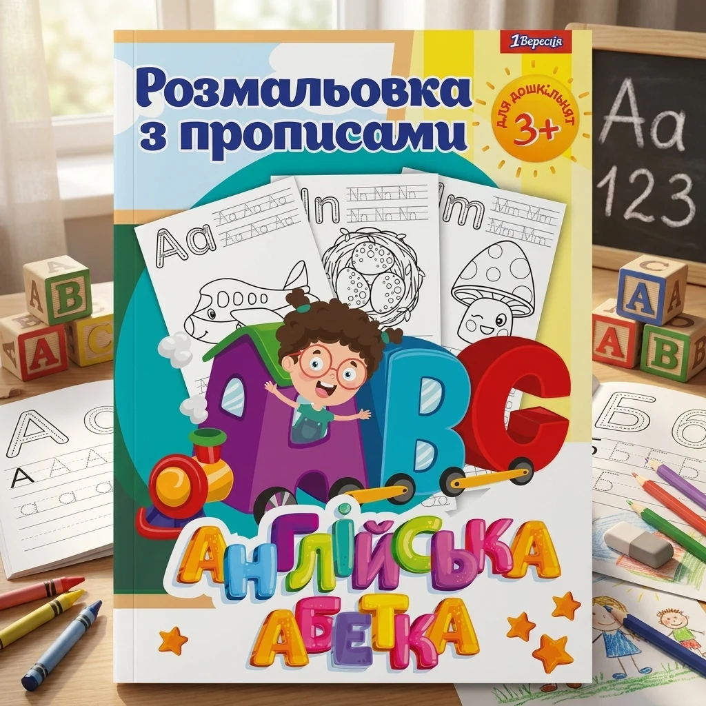 Розмальовка А4 12 сторінок з прописами "Alphabet" 1 Вересня
