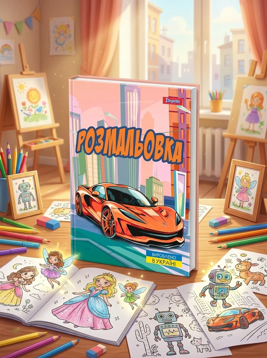 Розмальовка А4 1Вересня Супер автомобілі 743057
