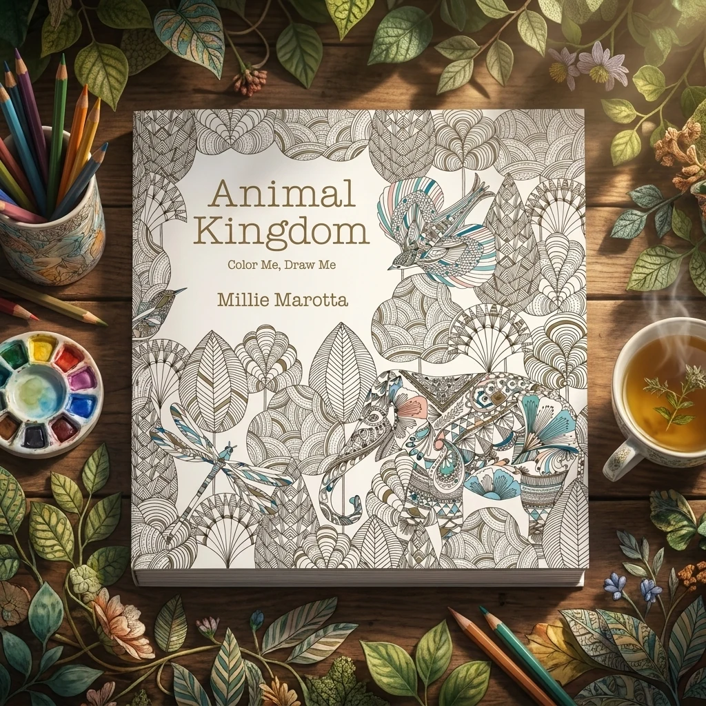 Розмальовка-антистрес 25*25см "Animal kingdom" 48 аркушів 96 картинок