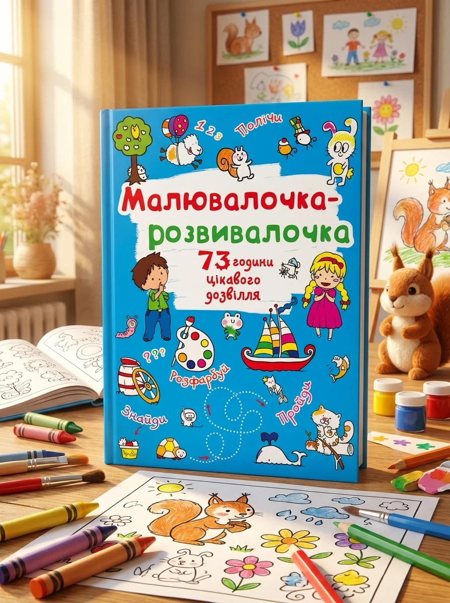 Розмальовка Малювалочка-розвивалочка Білочка