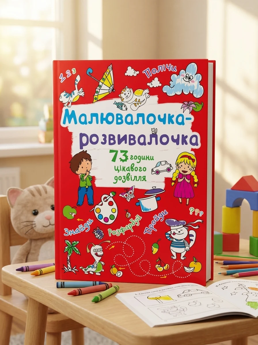 Розмальовка Малювалочка-розвивалочка Котик