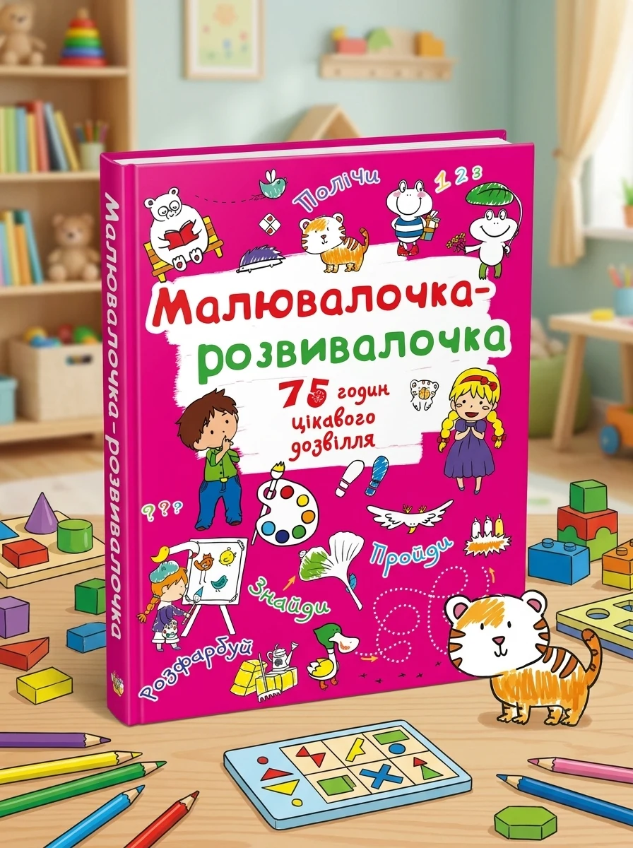 Розмальовка Малювалочка-розвивалочка Тигреня