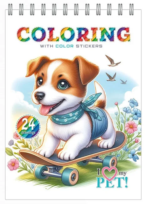 Розмальовка на спіралі А5 12 аркушів "Coloring" + наліпки, Фреш — фото 6
