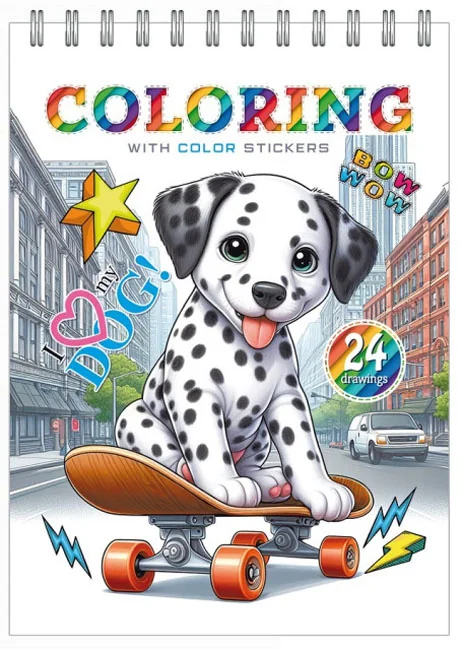 Розмальовка на спіралі А5 12 аркушів "Coloring" + наліпки, Фреш — фото 7