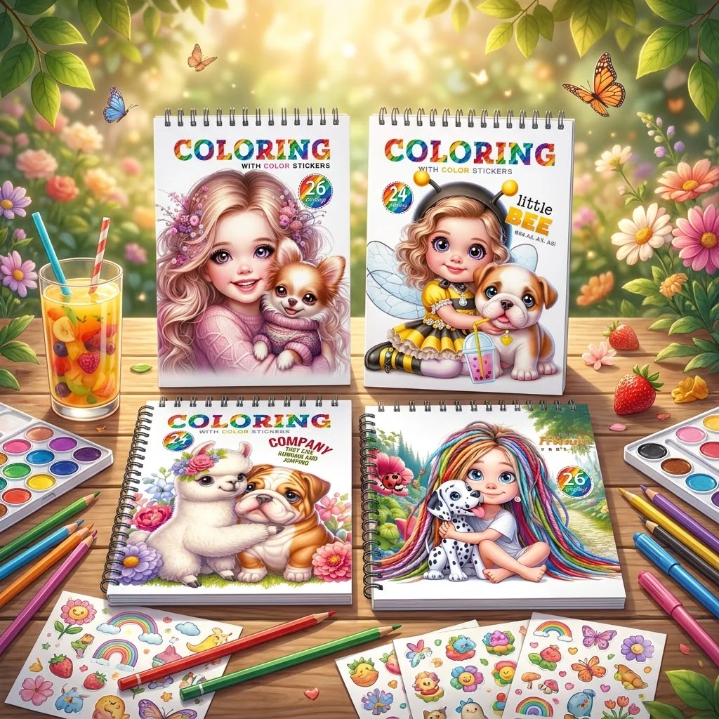 Розмальовка на спіралі А5 12 аркушів "Coloring" + наліпки, Фреш