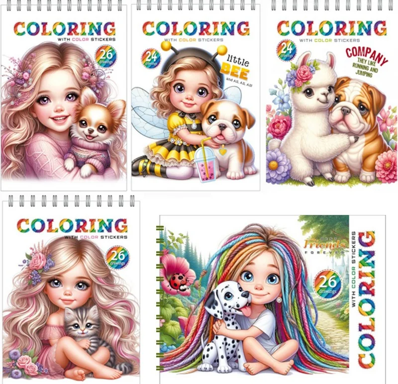 Розмальовка на спіралі А5 12 аркушів "Coloring" + наліпки, Фреш