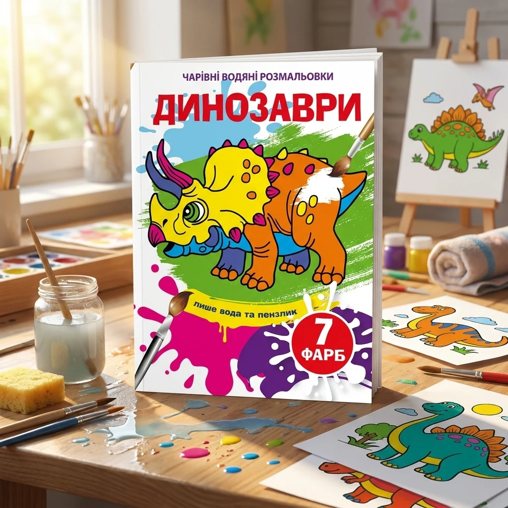 Розмальовка водна 17*24 см "Динозаври"