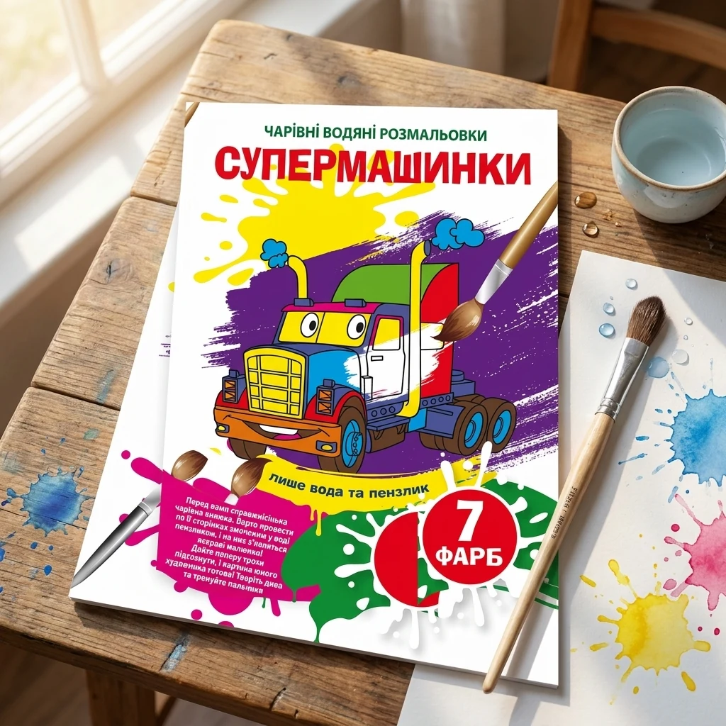 Розмальовка водна 17*24 см "Супермашинки"